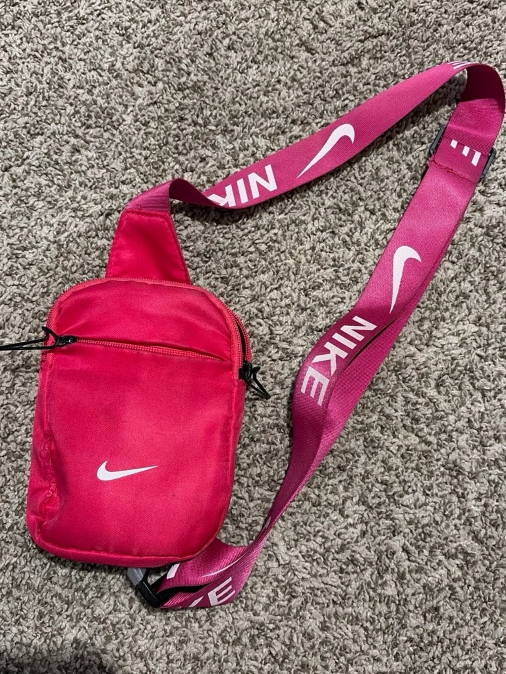 Nike Hot Pink Sling Crossbody Bag with Logo Strap